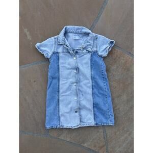 Zara Girls Denim Short Sleeve Dress Blue Size 4-5